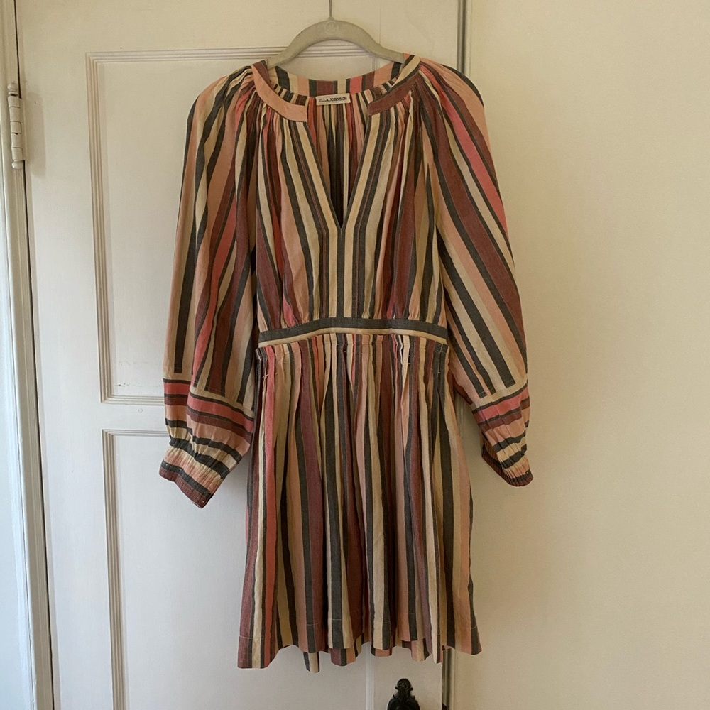 Ulla Johnson striped puff sleeve mini